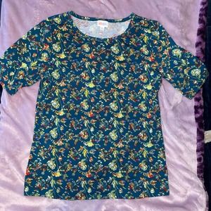 LuLaRoe Green Floral TShirt
